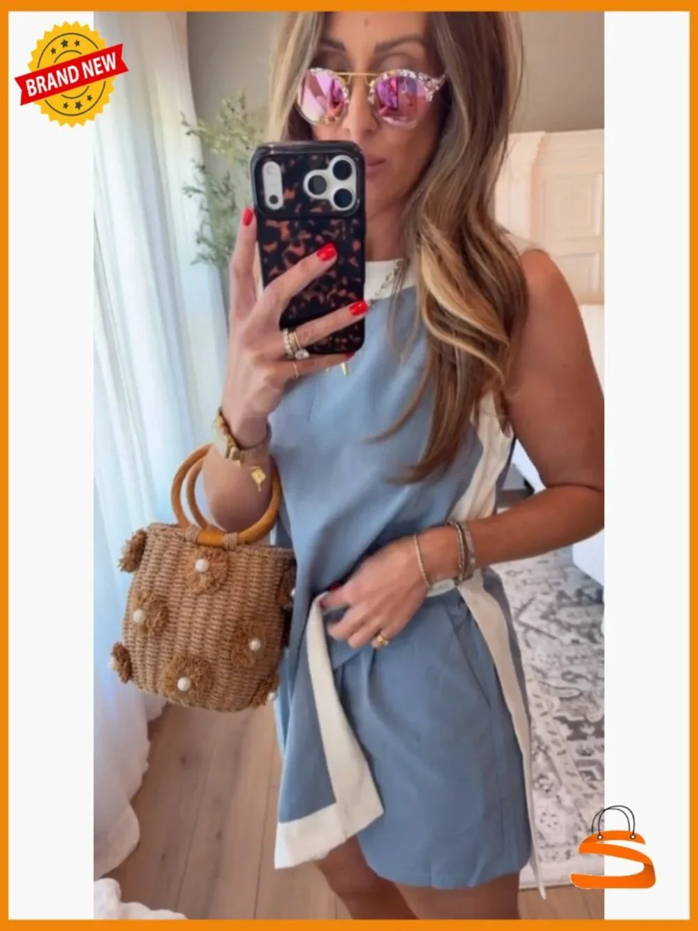 2 Piece Casual Lounge Set Matching Shorts Sleeveless Top